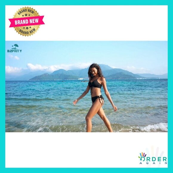 Sexy Bikini Set Lace Up Tie Side Swimsuit Adjustable Y2K Chic Beachwear - Picture 6 of 6